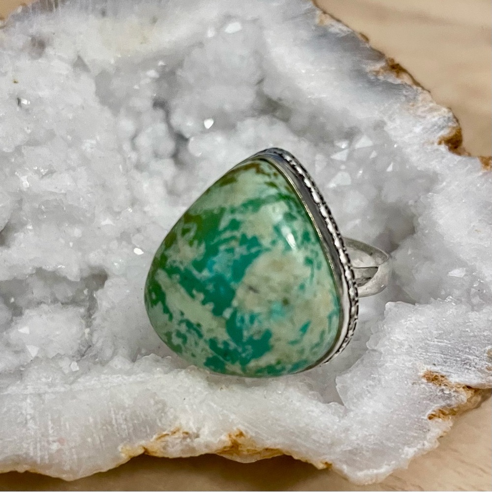 Chrysocolla Gemstone Ring Size 8 - image 3